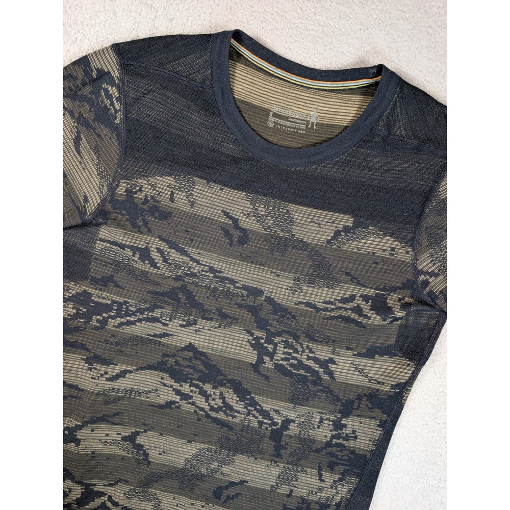 Smartwool Intraknit Merino 200 Mens Base Layer Top Camo Green SW016407 Small